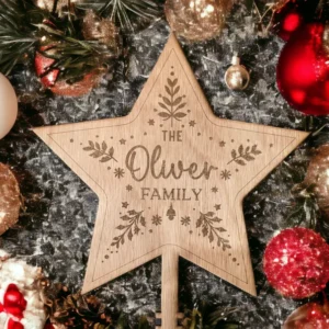 Personalised Family Name Christmas Tree Topper Star