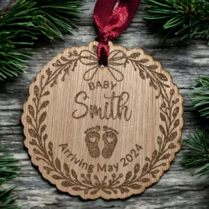 Personalised Pregnancy Announcement Christmas Bauble