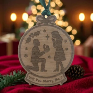 Personalised “Will You Marry Me?” Christmas Bauble
