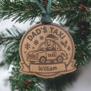 Personalised Dad’s Taxi Christmas Bauble