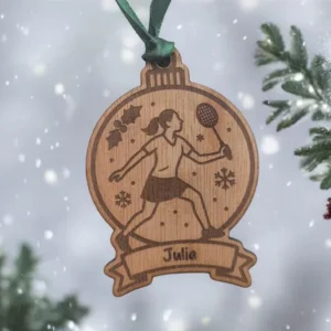 Personalised Female Badminton Christmas Bauble