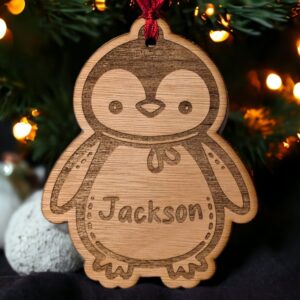 Personalised Penguin Christmas Bauble