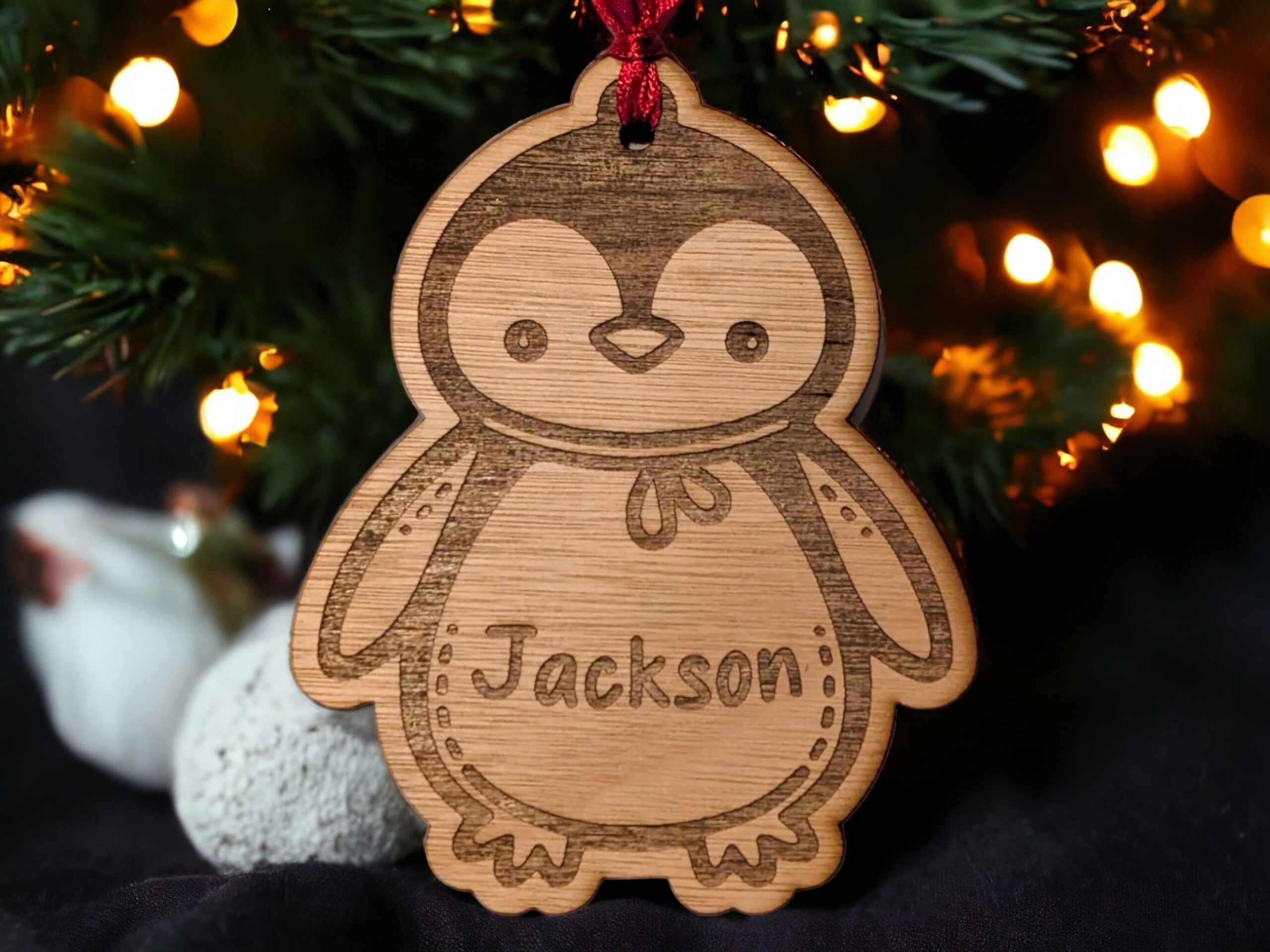 Personalised Penguin Christmas Bauble