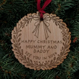 Personalised Christmas Pregnancy Announcement Bauble