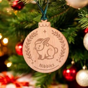 Personalised Rabbit Christmas Bauble