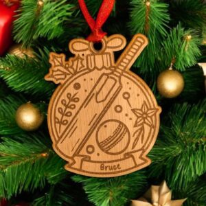 Personalised Cricket Christmas Bauble