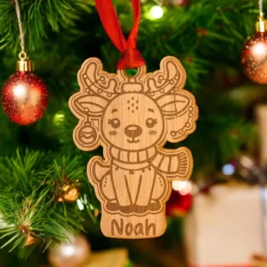 Personalised Reindeer Christmas Bauble