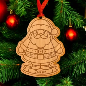 Personalised Wooden Santa Christmas Bauble
