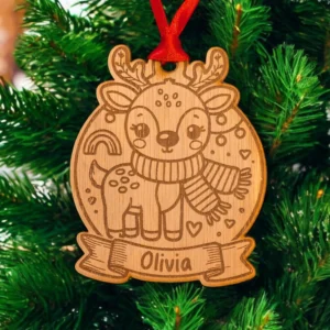 Personalised Reindeer Christmas Bauble