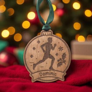 Personalised Men’s Running Christmas Bauble
