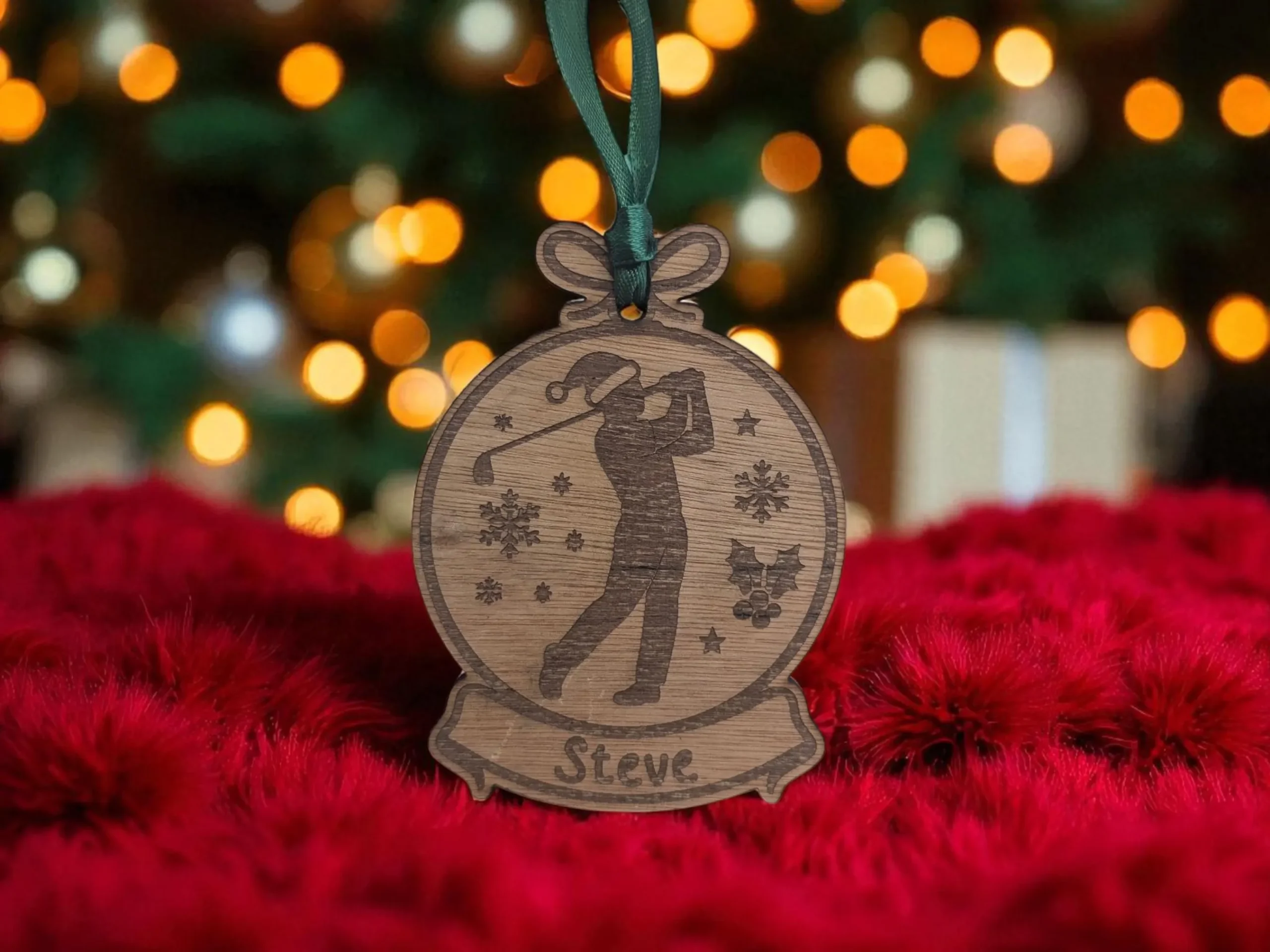Personalised Golfing Christmas Bauble