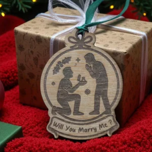 Personalised Male-Male “Will You Marry Me?” Christmas Bauble