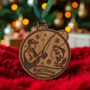 Personalised Fishing Christmas Bauble