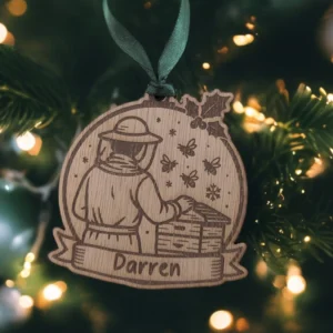 Personalised Beekeeper Christmas Bauble