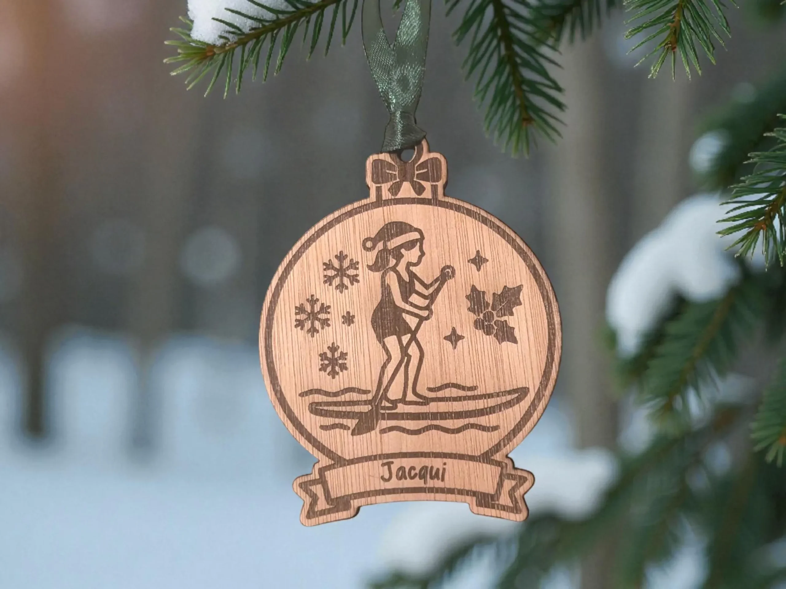 Personalised Stand Up Paddle Board Christmas Bauble - Image 4