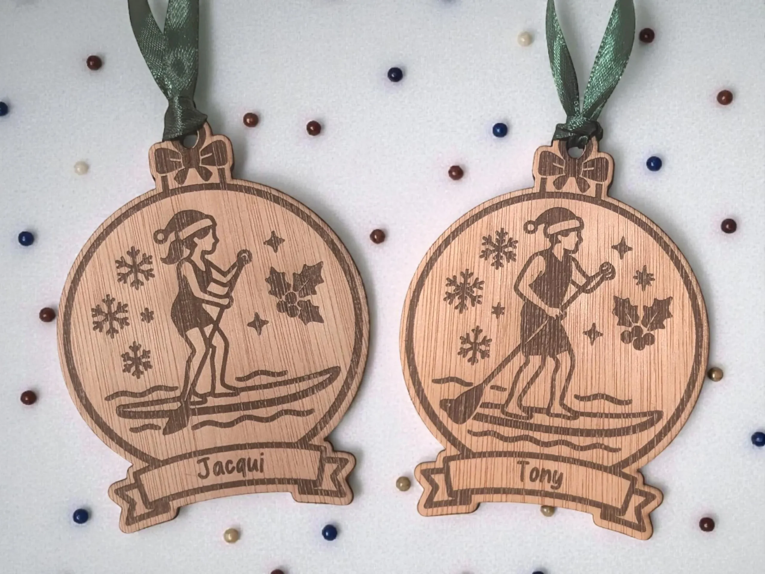 Personalised Stand Up Paddle Board Christmas Bauble